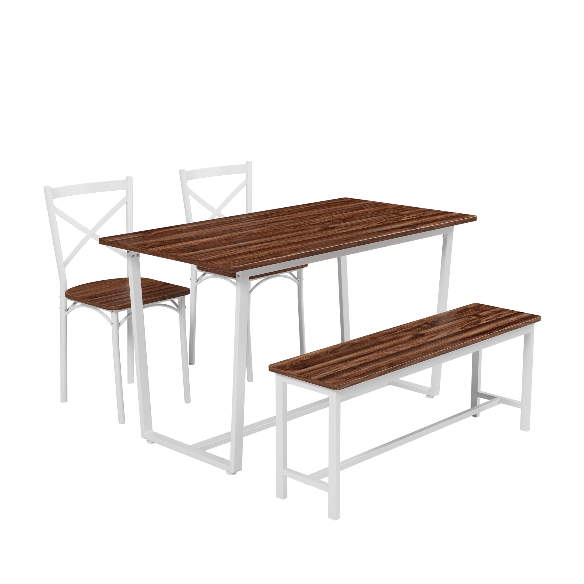Four-piece set table and chair with backrest, industrial style, solid structure image 5
