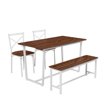 Four-piece set table and chair with backrest, industrial style, solid structure image 5