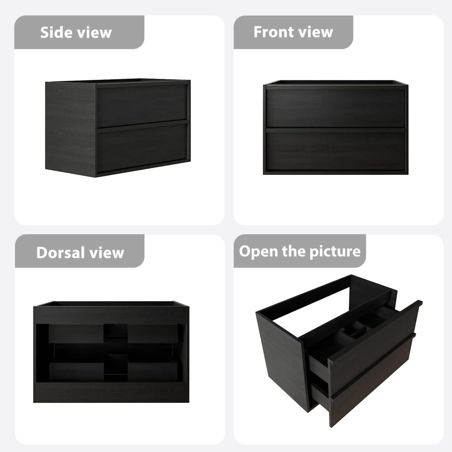 36 Inch Bathroom Vanity, KD-PACKING-(Only Vanity, Without Basin) image 4