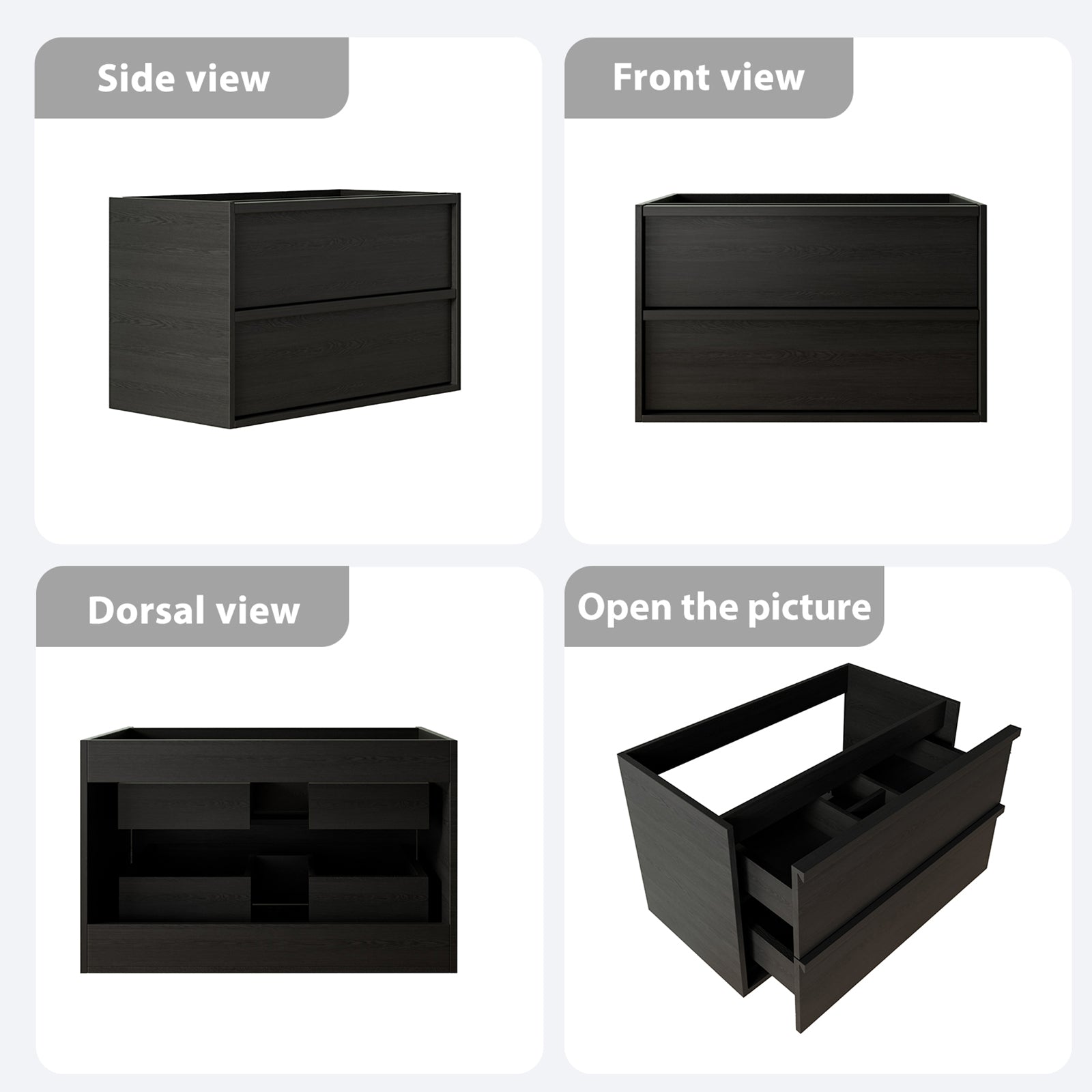 36 Inch Bathroom Vanity, KD-PACKING-(Only Vanity, Without Basin) image 4