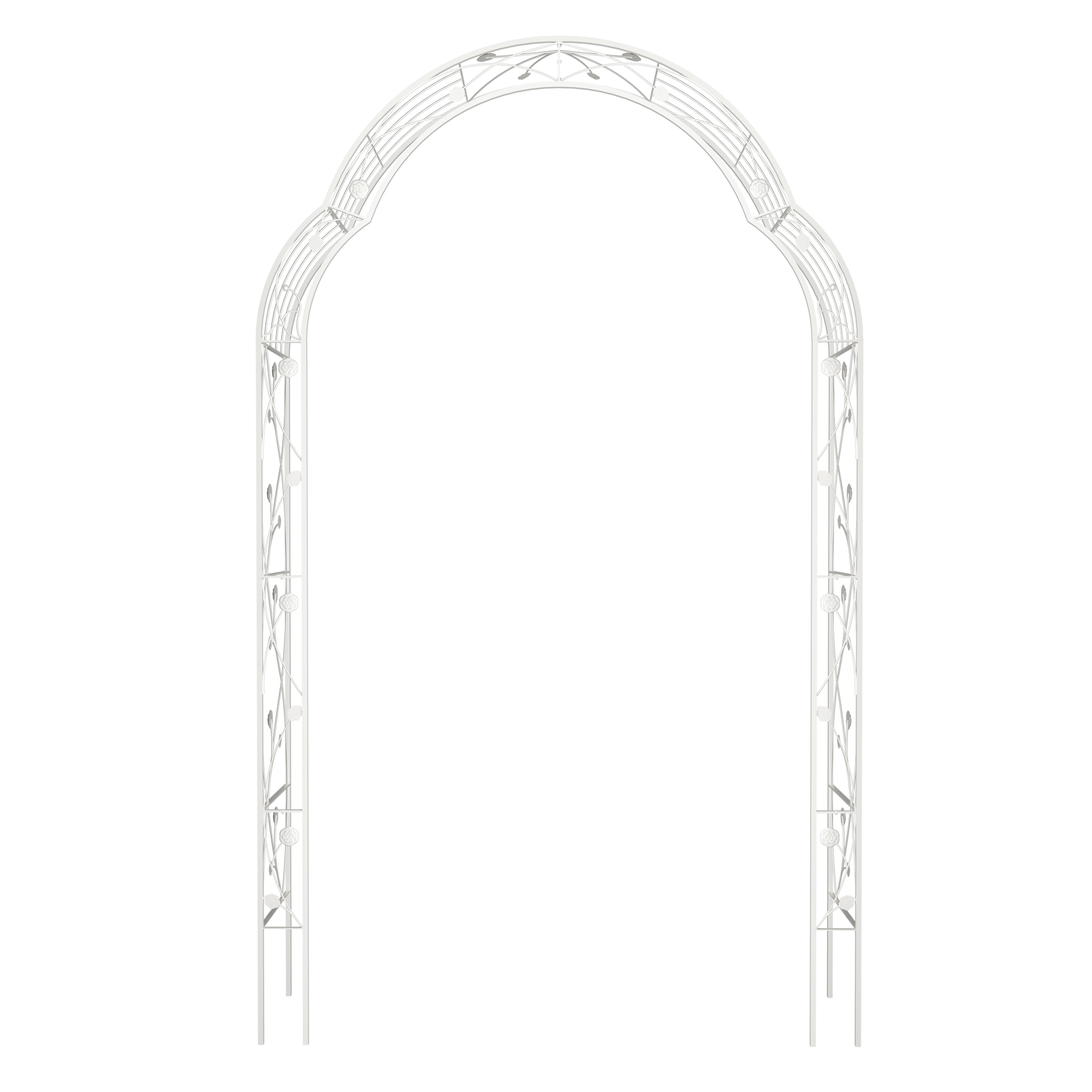 Metal Garden Arch Assemble Freely with 8 Styles Garden Arbor Trellis Climbing Plants Support Rose Arch Outdoor Arch Wedding Arch Party Events Archway Cream White image 3