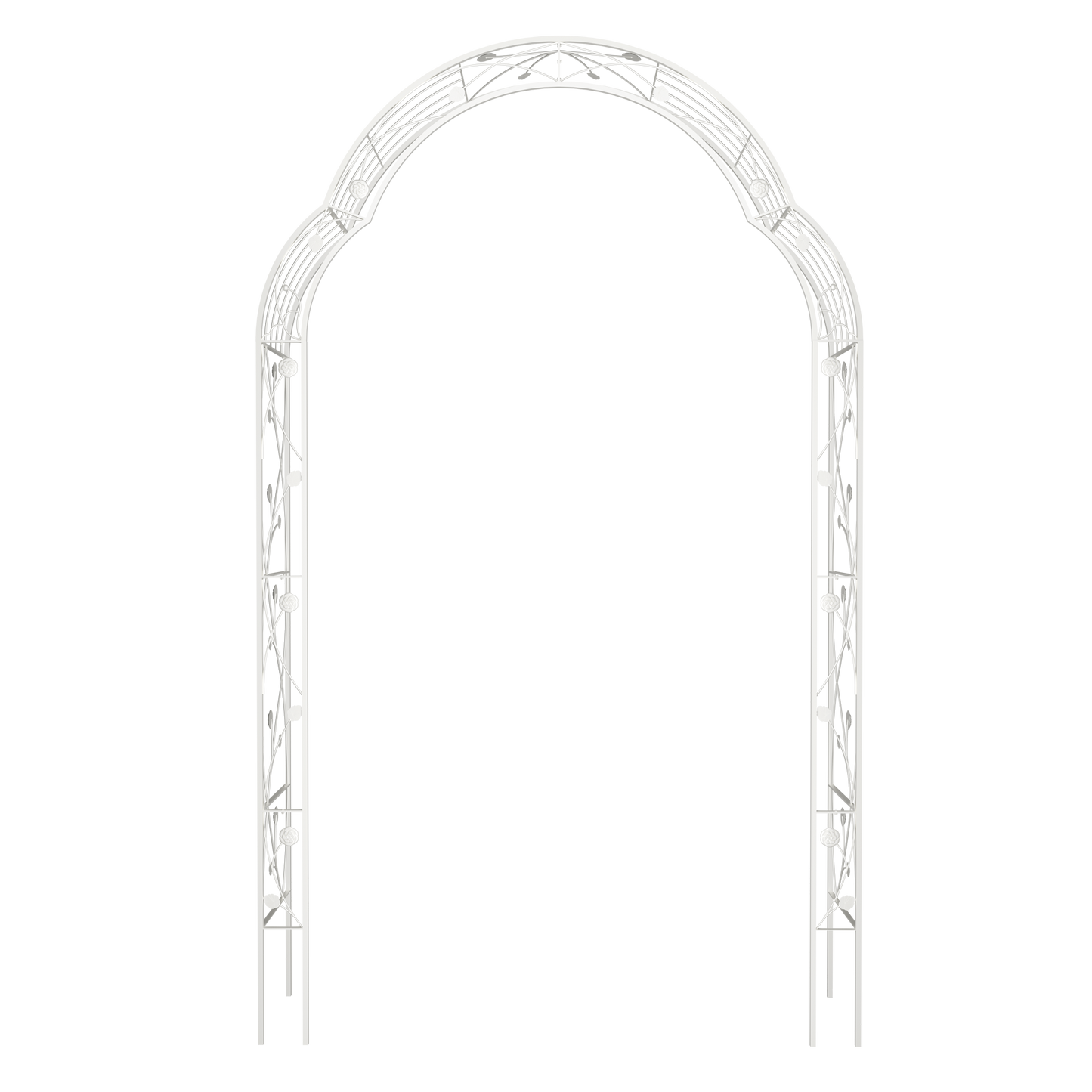 Metal Garden Arch Assemble Freely with 8 Styles Garden Arbor Trellis Climbing Plants Support Rose Arch Outdoor Arch Wedding Arch Party Events Archway Cream White image 3