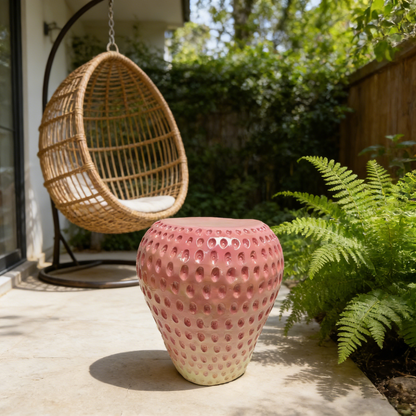 Strawberry Fruit Stool, 13.4"Oversized Resin Stool, Side Table, Home Decor Plant Stand Garden Indoor Outdoor Decorations, Multi-Purpose Innovative Garden Furniture image 2