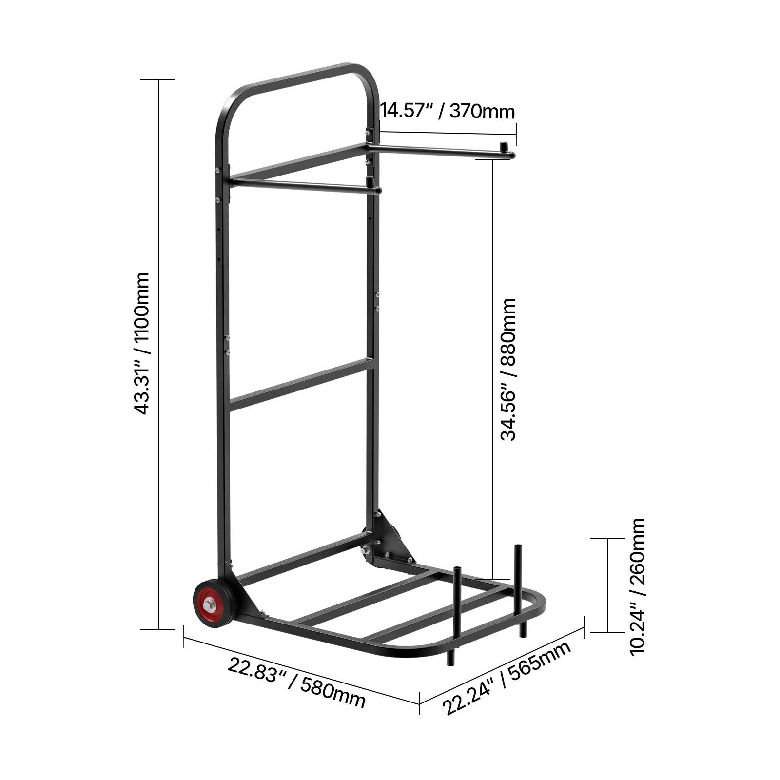 Folding Chair Rack Cart for 10 Chairs of 100 LBS Push-Style Chair Dolly image 7