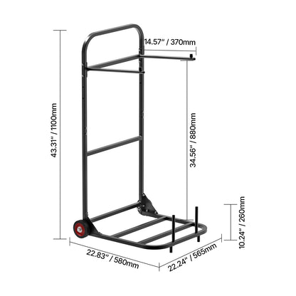 Folding Chair Rack Cart for 10 Chairs of 100 LBS Push-Style Chair Dolly image 7