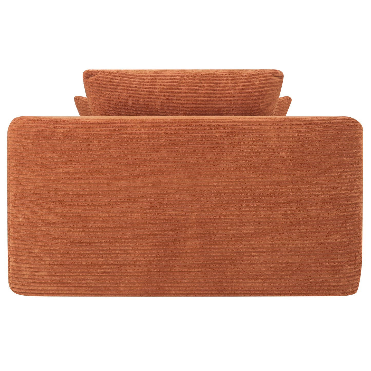 NEW Convertible Chaise Lounge Chair Corduroy with Wide Armrest & Throw Pillows, Cozy Boneless Sleeper Sofa Bed Armchair, with cup holder,for Living Room, Bedroom, No Assembly Required,Orange image 8