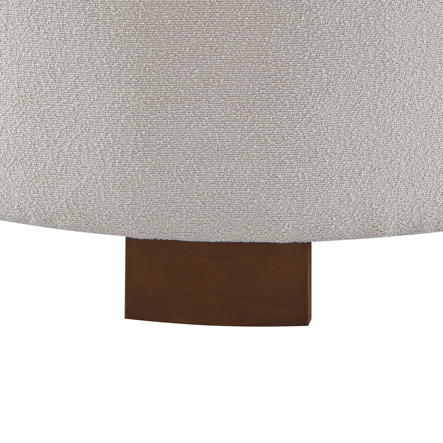 Round Storage Ottoman with Reversible Lid - Boucle Fabric Upholstered Footstool, Hidden Storage Compartment, Wooden Legs, Dual-Purpose Seat & Side Table for Living Room, Bedroom - BEIGE image 5