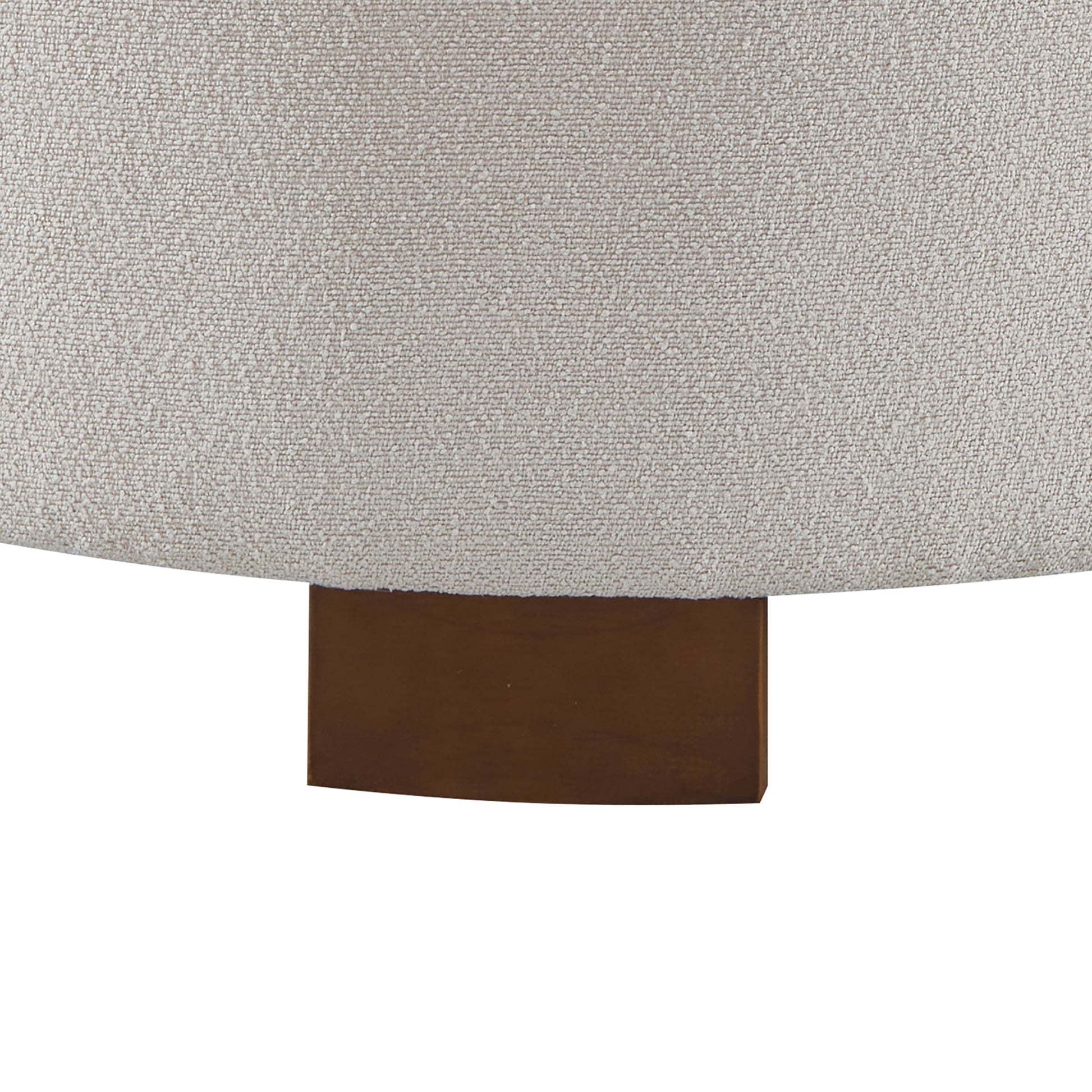 Round Storage Ottoman with Reversible Lid - Boucle Fabric Upholstered Footstool, Hidden Storage Compartment, Wooden Legs, Dual-Purpose Seat & Side Table for Living Room, Bedroom - BEIGE image 5