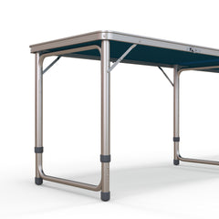 Outsunny 8ft Portable Beer Pong Table with Adjustable Legs, Folding Camping Table, Aluminum Picnic Table, for Party, Travel, BBQ, Beach, Blue and White