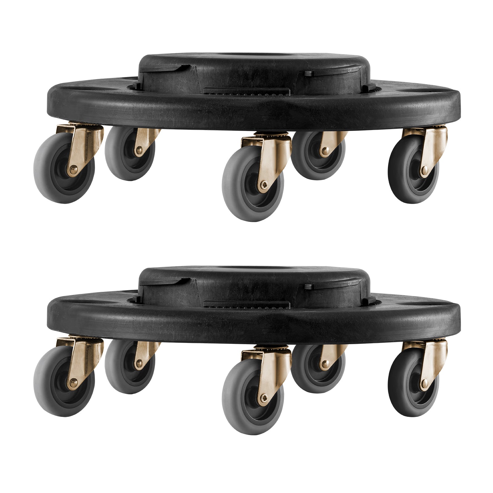 2 Packs Round Trash Can Dolly Fit 20, 32, 44, 55 Gal Garbage Container 500lbs image 4