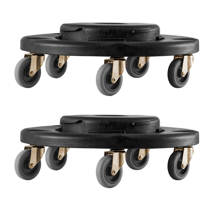2 Packs Round Trash Can Dolly Fit 20, 32, 44, 55 Gal Garbage Container 500lbs image 4