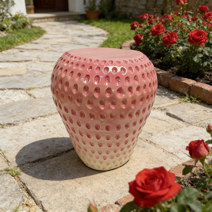 Strawberry Fruit Stool, 13.4"Oversized Resin Stool, Side Table, Home Decor Plant Stand Garden Indoor Outdoor Decorations, Multi-Purpose Innovative Garden Furniture image 1