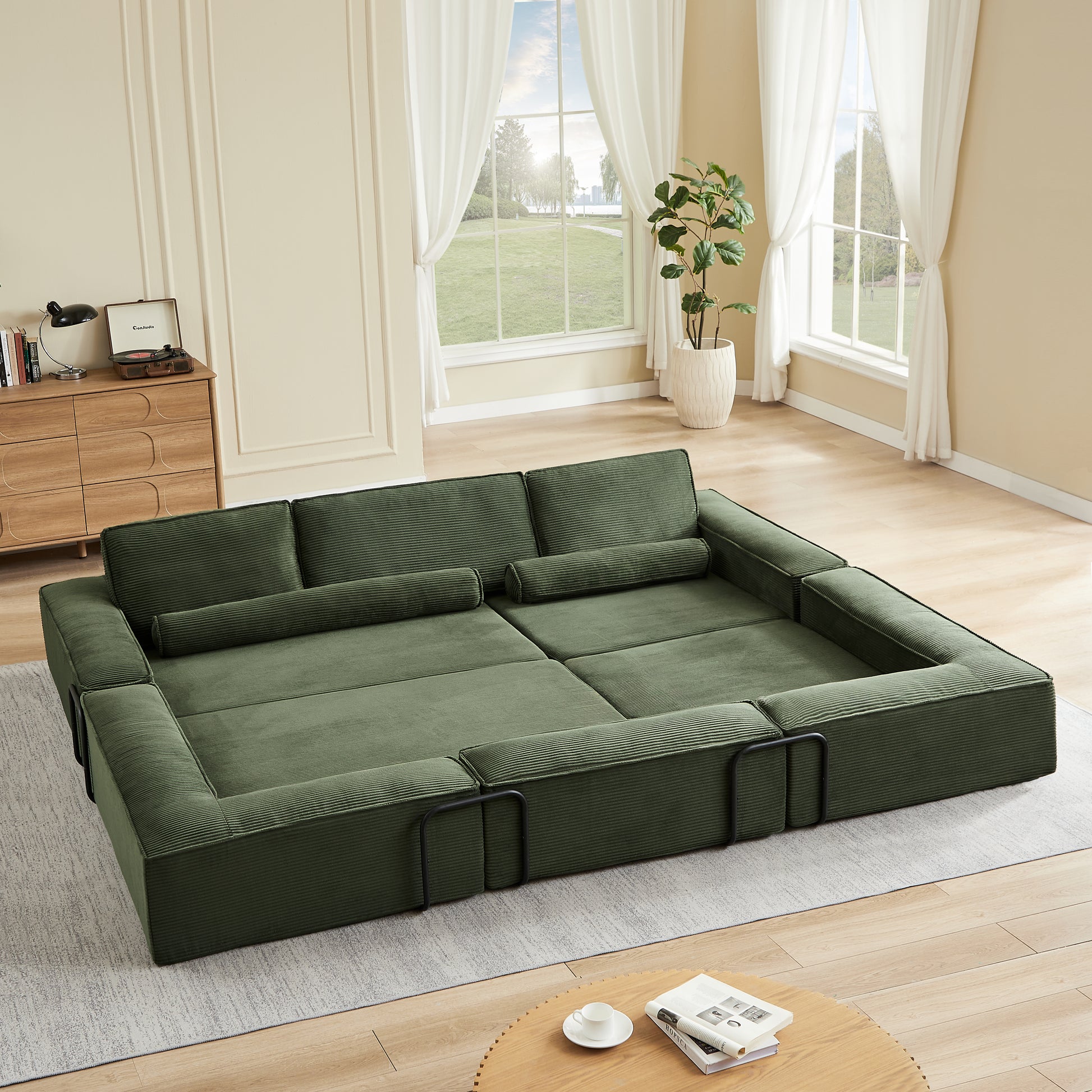 Large modern corduroy sofa can be freely combined, suitable for living room, parent-child castle, building block sofa image 10