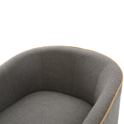 Swivel Accent Chair Upholstered Club Chair Barrel Sofa Chair for Living Room, Reading Corner, and Small Spaces, Light Grey image 12