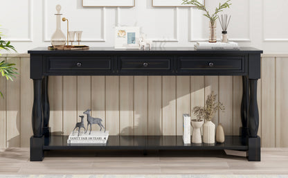 TREXM Console Table 63" Long Console Table with Drawers and Shelf for Entryway, Hallway, Living Room (Espresso, OLD SKU: WF314993AAB) image 2