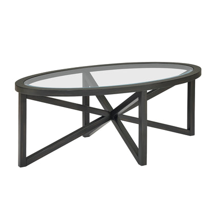 Modern simple glass coffee table, tempered glass coffee table solid wood base round transparent glass top modern living room terrace study coffee table image 12