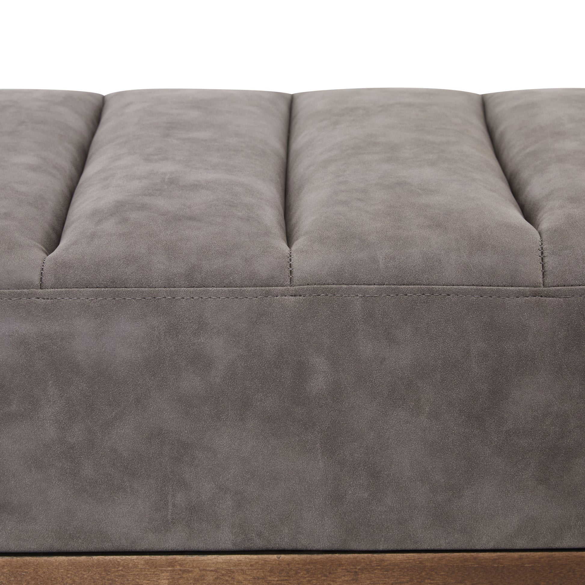 Upholstered Channel Tufted Ottoman Bench Seat with Gold Legs image 9