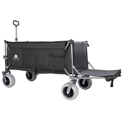 67in Extra long large Heavy Duty Utility Beach Wagons with Opened Tailgate and All-Terrain Wheels, 500lbs Capacity, Patented Ultra-Stable Frame, No Assembly Needed, Black+Gray image 9
