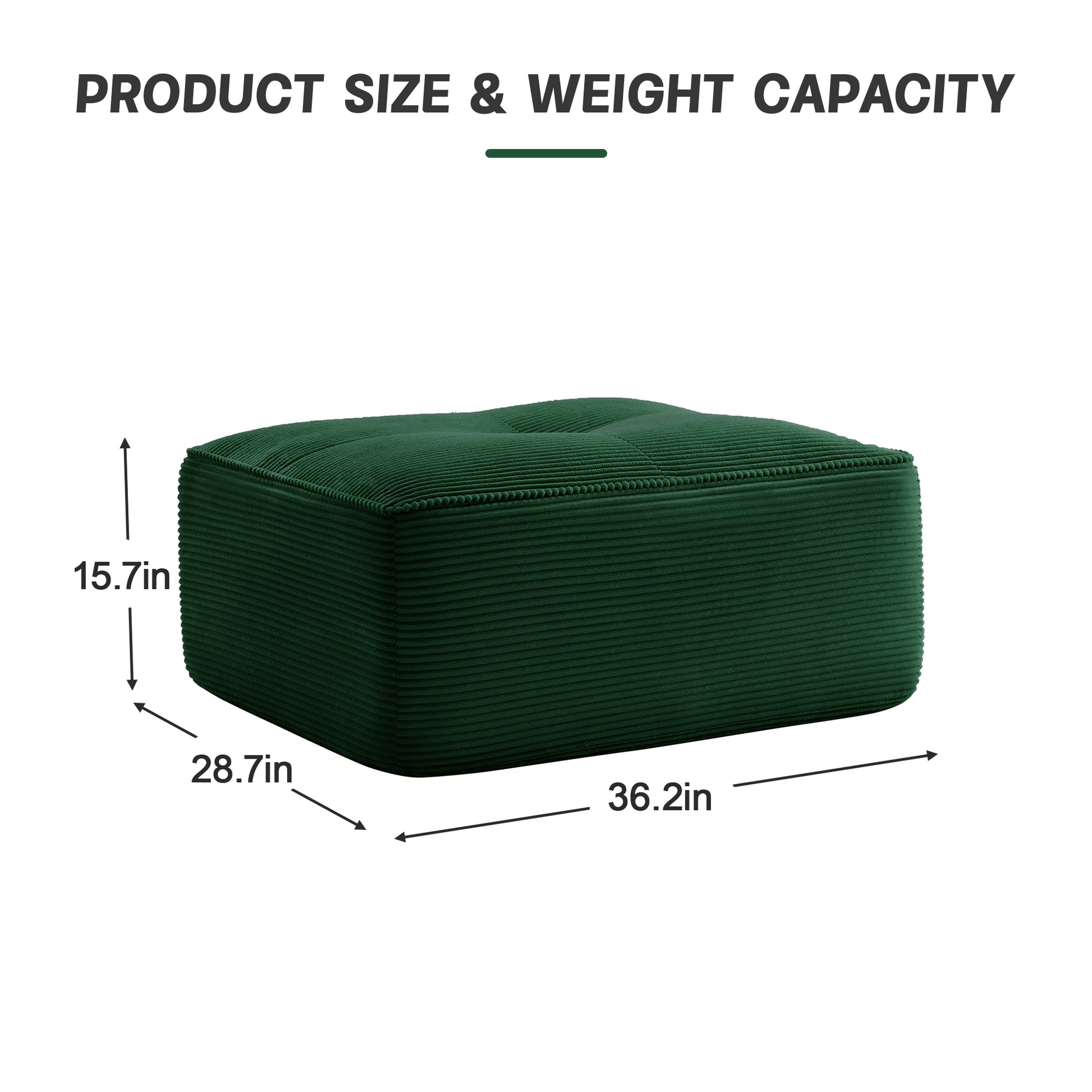 Ottoman Corduroy -Green image 6