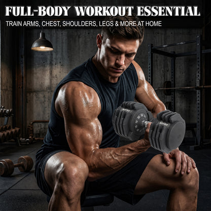 Adjustable Dumbbell, 5-55 LBS Quick-Select Weight Dumbbell with Non-Slip Grip & Base, for Home Gym Strength Training image 8