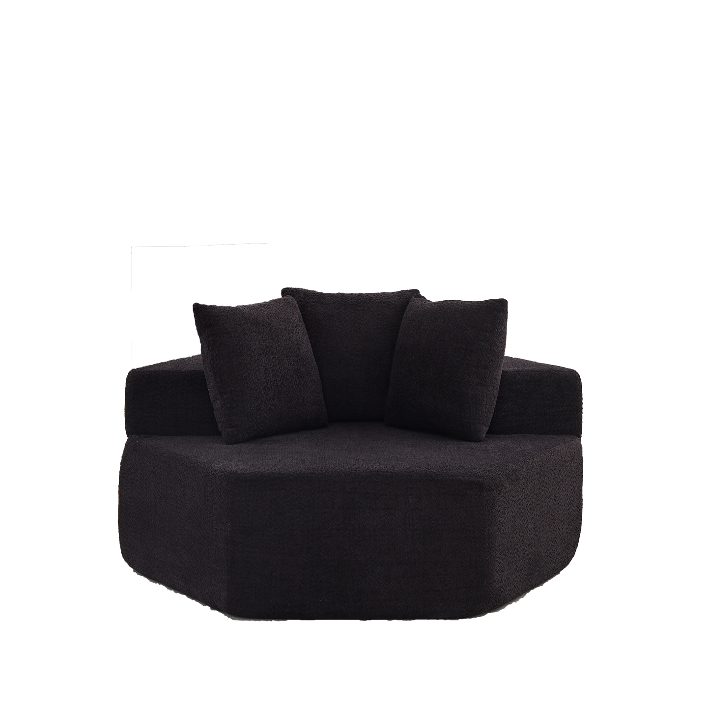 54-inch Modern-style hexagonal single lounge chair, featuring versatile arrangements and a modular design; this chenille-upholstered sofa is ideal for lounges, game rooms, living rooms, and bedrooms. image 11