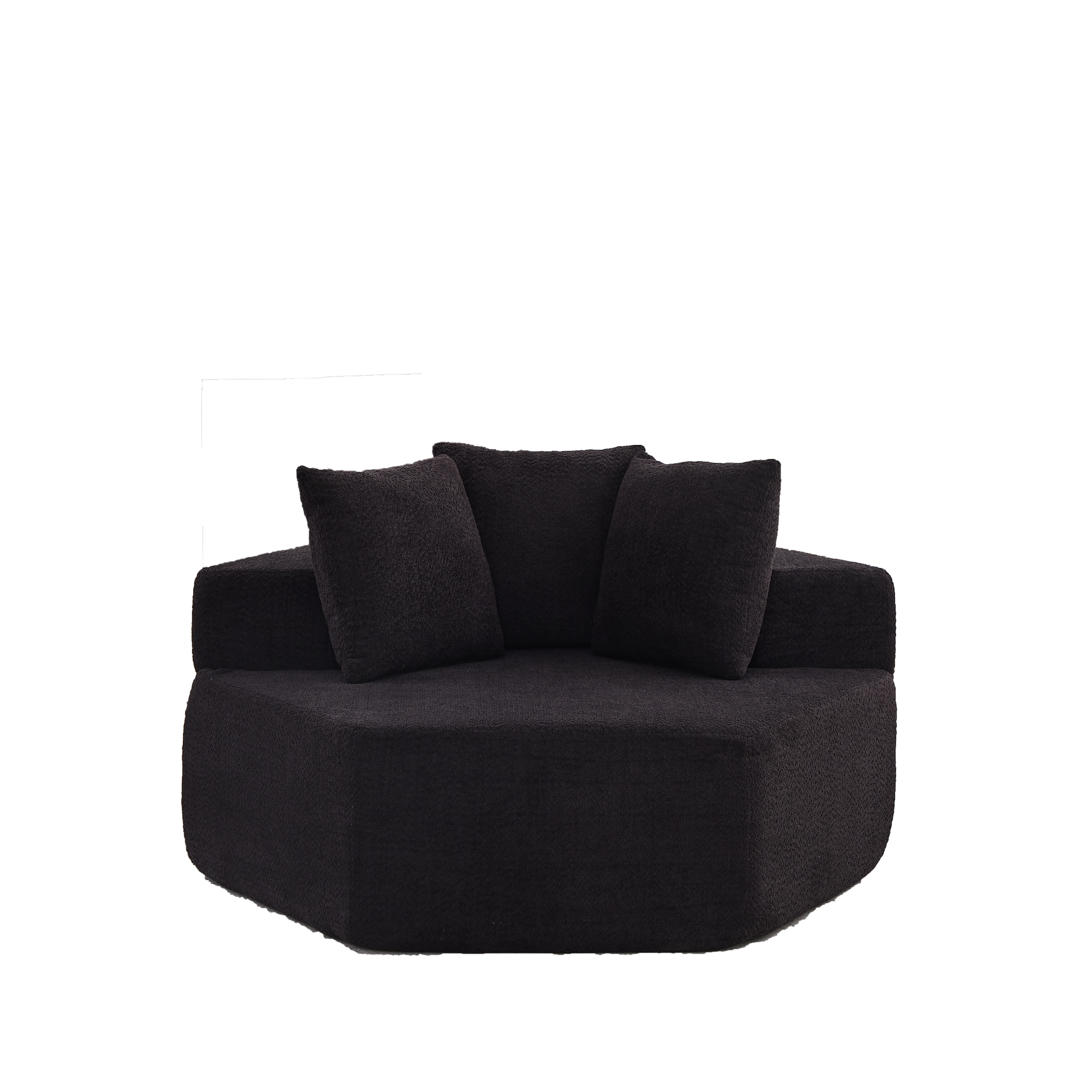 54-inch Modern-style hexagonal single lounge chair, featuring versatile arrangements and a modular design; this chenille-upholstered sofa is ideal for lounges, game rooms, living rooms, and bedrooms. image 11