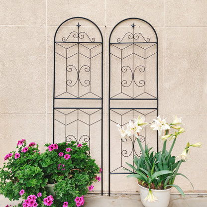 2 Pack Metal Garden Trellis 71" x 19.7" Rustproof Trellis for Climbing Plants Outdoor Flower Support Black image 7