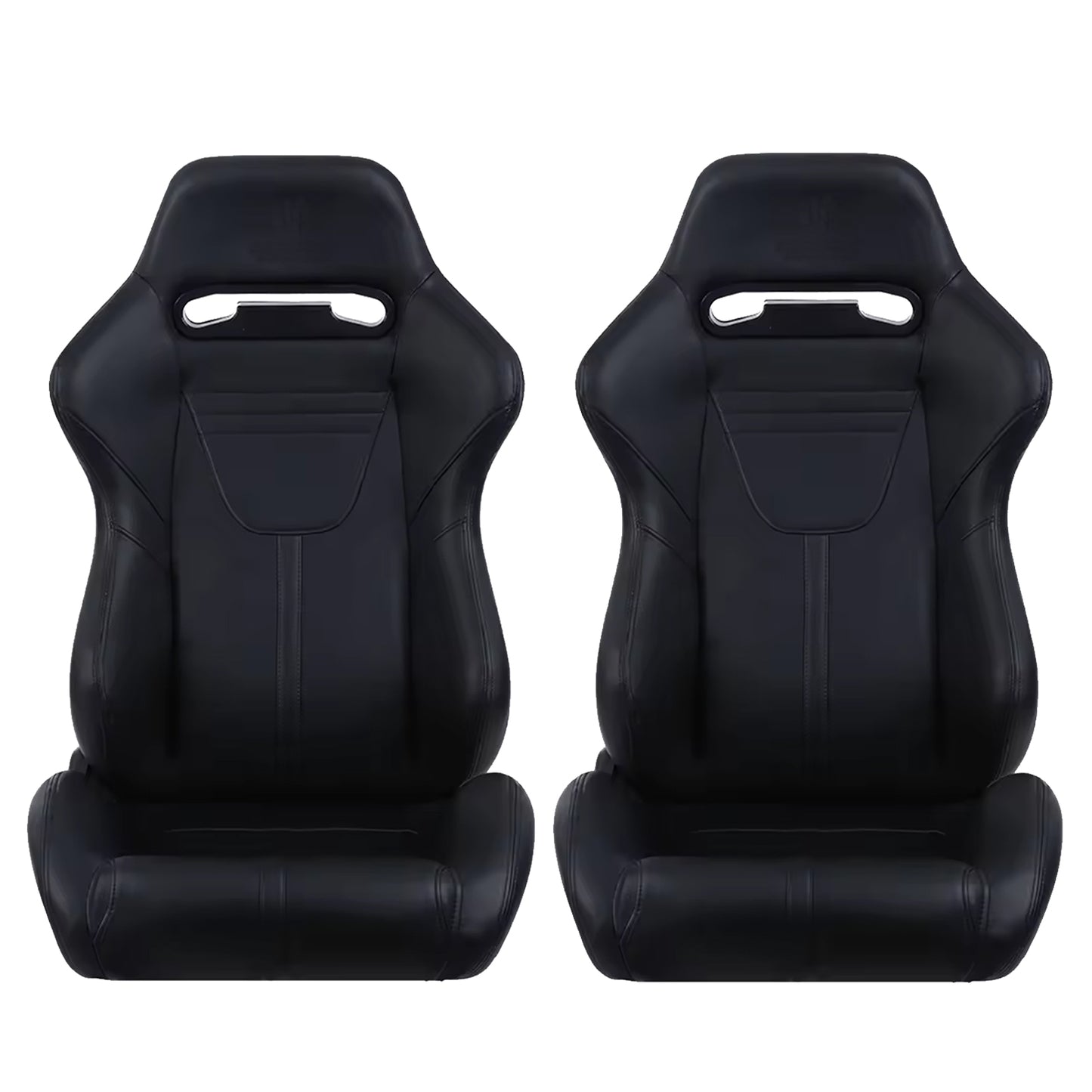 2PC Universal Racing Seats Stitch PVC Leather Reclinable Carbon Look Leather With Adjustor Slider(Not Including Seat Bracket) 1 box of 2 pieces 8010 new image 8