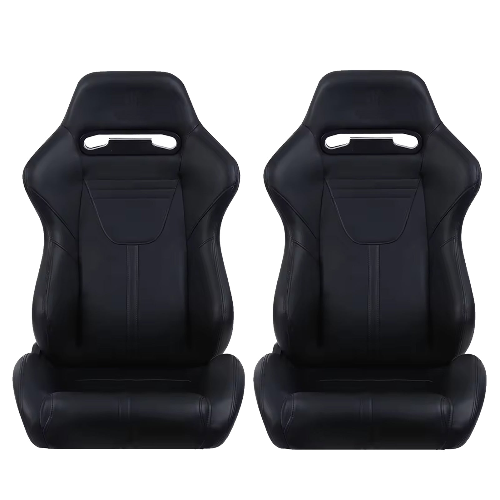 2PC Universal Racing Seats Stitch PVC Leather Reclinable Carbon Look Leather With Adjustor Slider(Not Including Seat Bracket) 1 box of 2 pieces 8010 new image 8