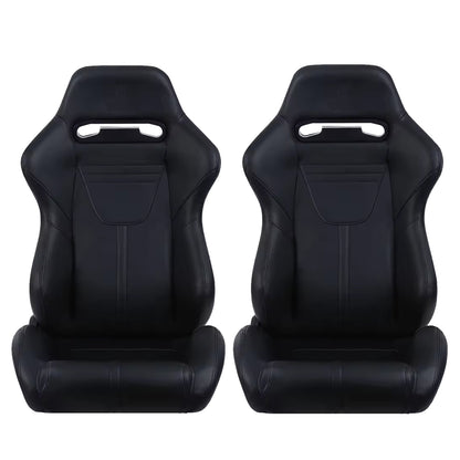 2PC Universal Racing Seats Stitch PVC Leather Reclinable Carbon Look Leather With Adjustor Slider(Not Including Seat Bracket) 1 box of 2 pieces 8010 new image 8
