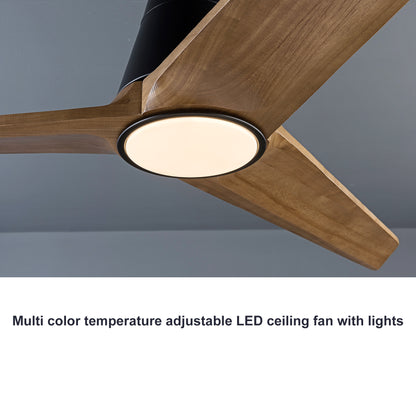 52 inch Decorative Ceiling Fan with Lights,3 Solid Wood Blade, Remote Control, 3CCT Dimmable LED, Timer, 6-Speed Reversible Motor Use for Living Room or Patio image 7