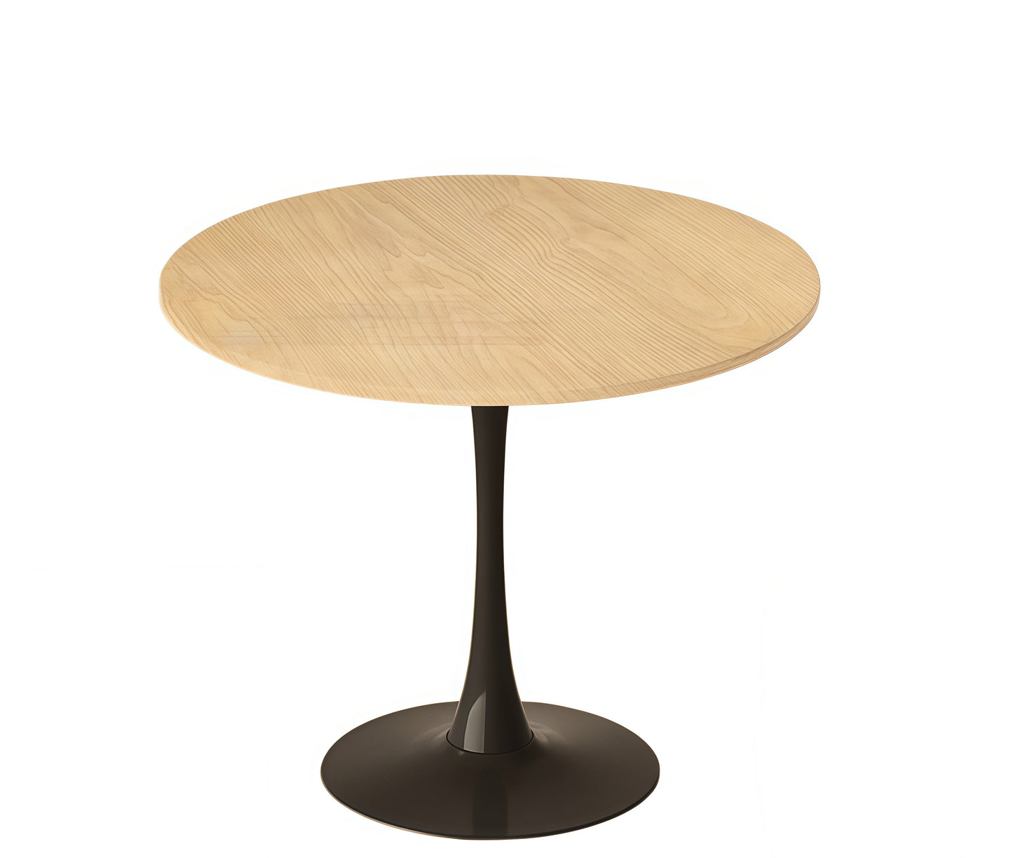 (Natural Wood Color)Round Table, Modern Dining Table, Dining Table, MDF Top and Steel Base Tulip Round Kitchen Table, Kitchen Table, Mid Century Coffee Table for Living Room 24 Inch, Oval Dining Table image 7