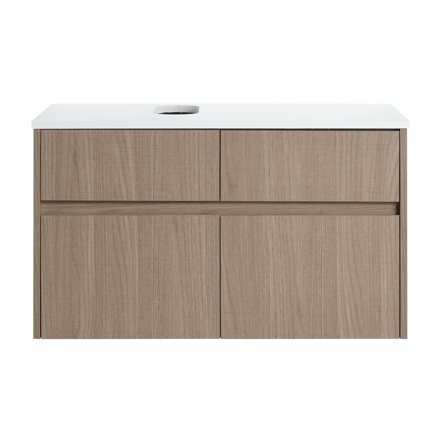 32(31-1/2") Inch Wall-Mounted Bathroom Vanity, 2-Soft Close Doors and 1-Drawer, KD-Packing, Particle Board (Vanity Only, Without Sink) image 4