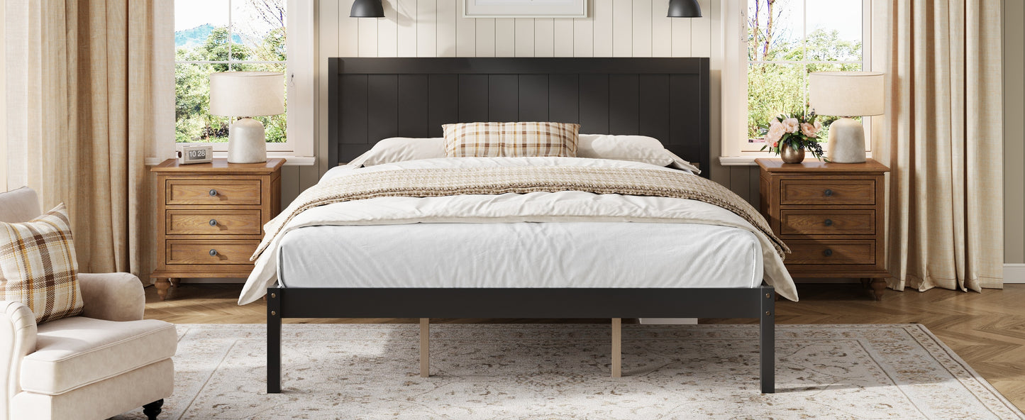 Platform Bed Frame with Headboard, Wood Slat Support, No Box Spring Needed,King,Espresso image 7