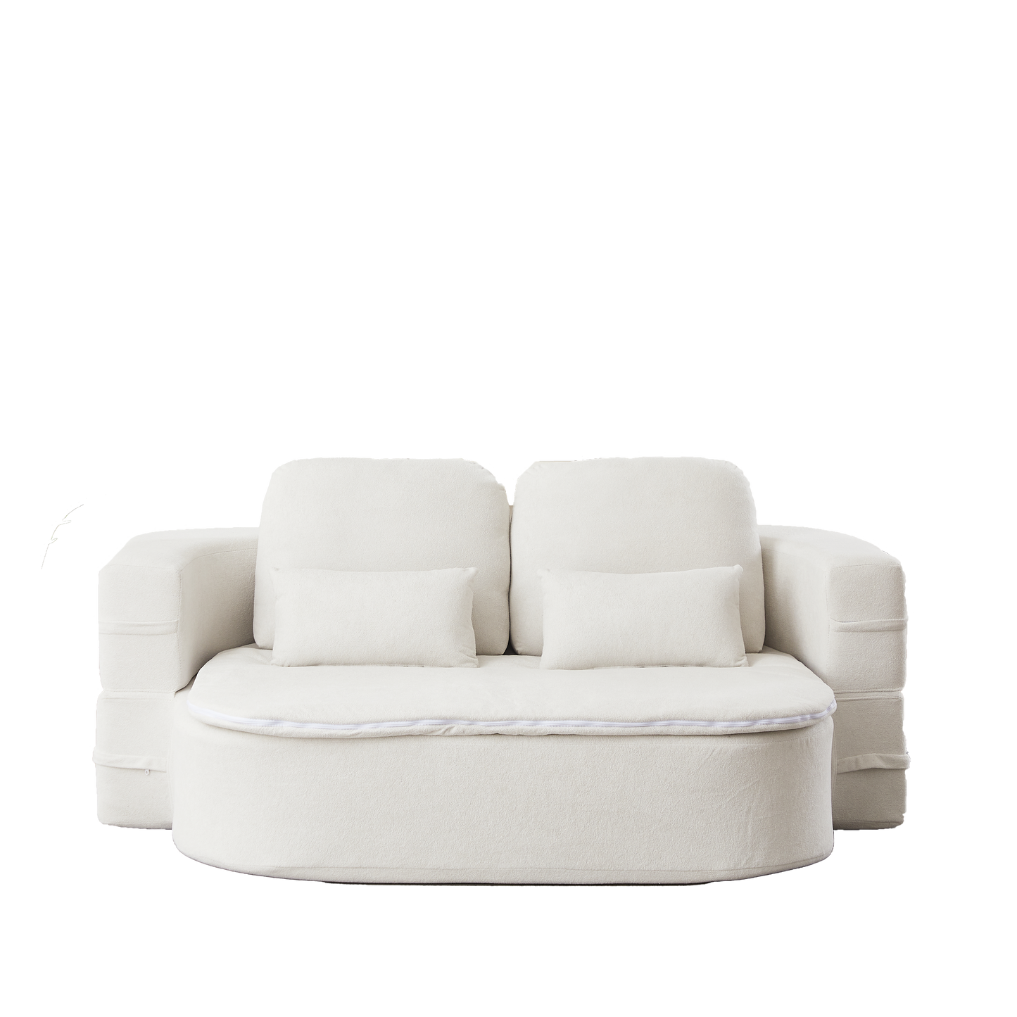 75''2-in-1 Foldable Sofa,Convertible Sleeper Foam Sofa Bed with Multi Functional Blanket, Chenille Floor folding sofa bed, Floor Sofa Lounge Sofa for Living Room Bedroom Lounge Studio image 6