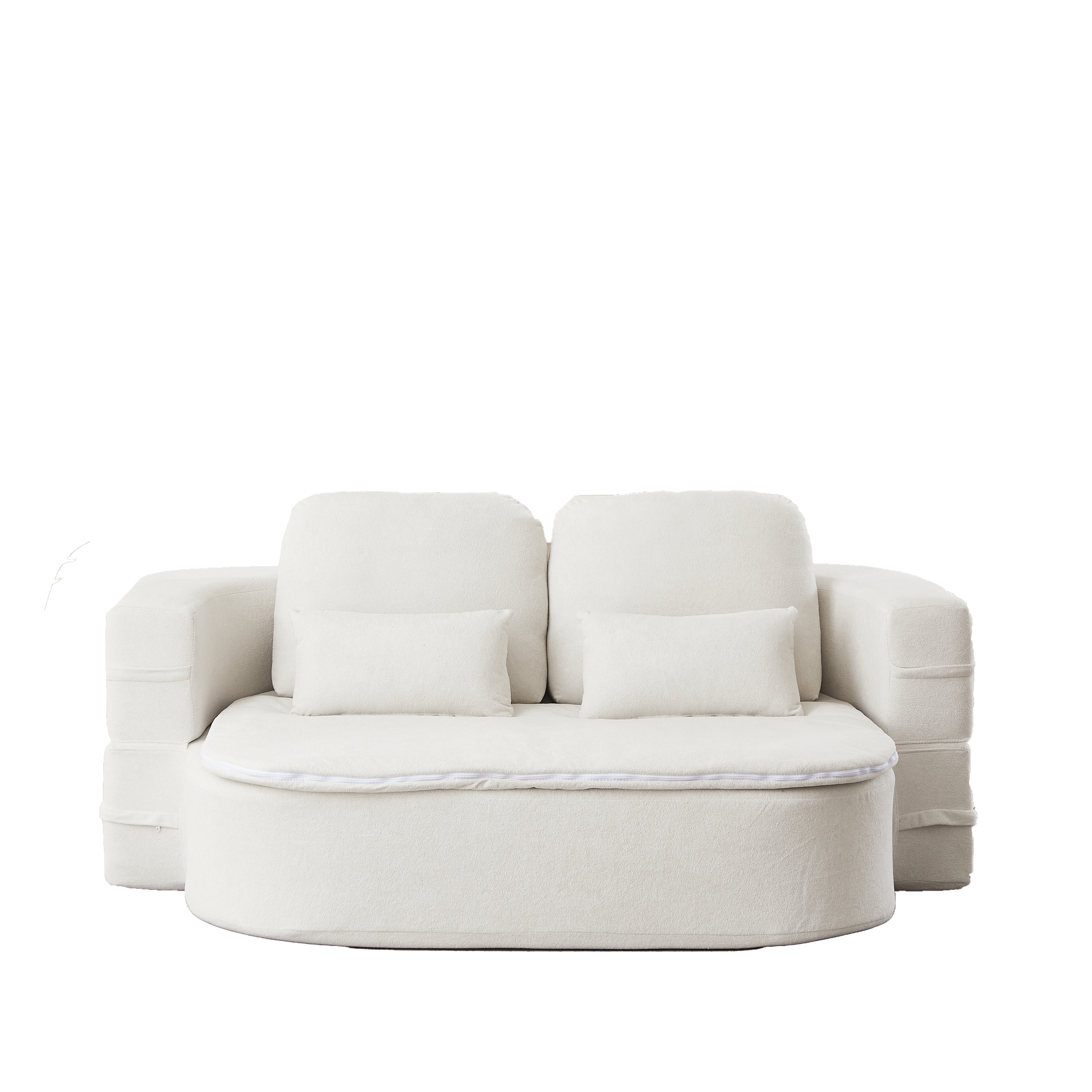 75''2-in-1 Foldable Sofa,Convertible Sleeper Foam Sofa Bed with Multi Functional Blanket, Chenille Floor folding sofa bed, Floor Sofa Lounge Sofa for Living Room Bedroom Lounge Studio image 6