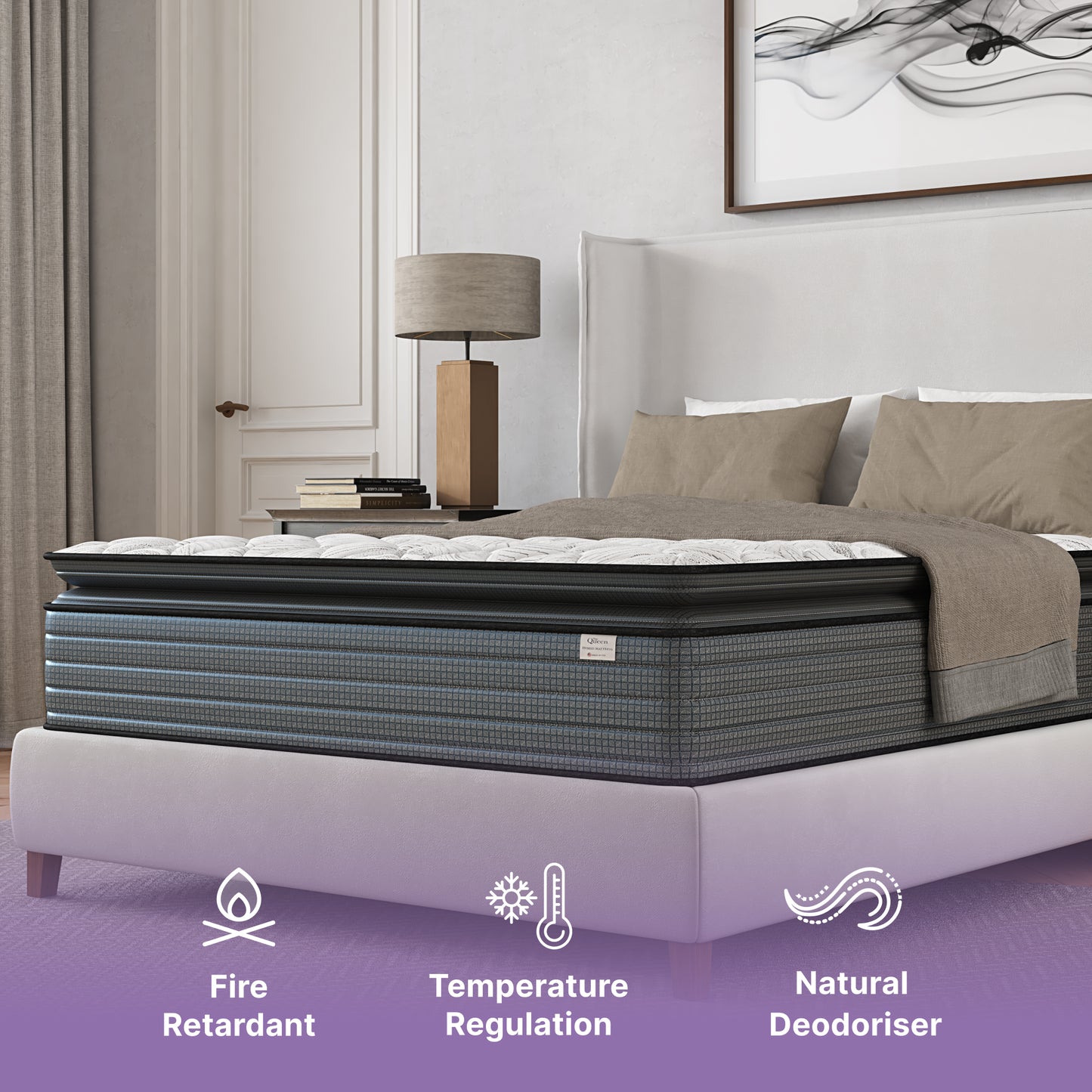 NapQueen Isabella 14 Inch Queen Hybrid Pillow Top Mattress, CertiPUR-US Certified, Made in USA image 5