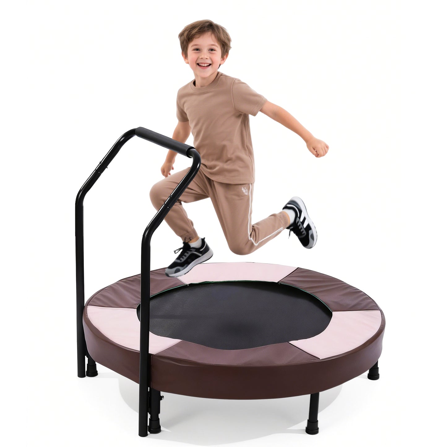 36 inch Nursery Trampoline for Kids, Ages 1 Year Plus, Mini Indoor Foldable Rebounder With Handle,Stable & Quiet,Toddler Trampoline Toys, for Boys & Girls,Bay Bungee Trampoline image 9