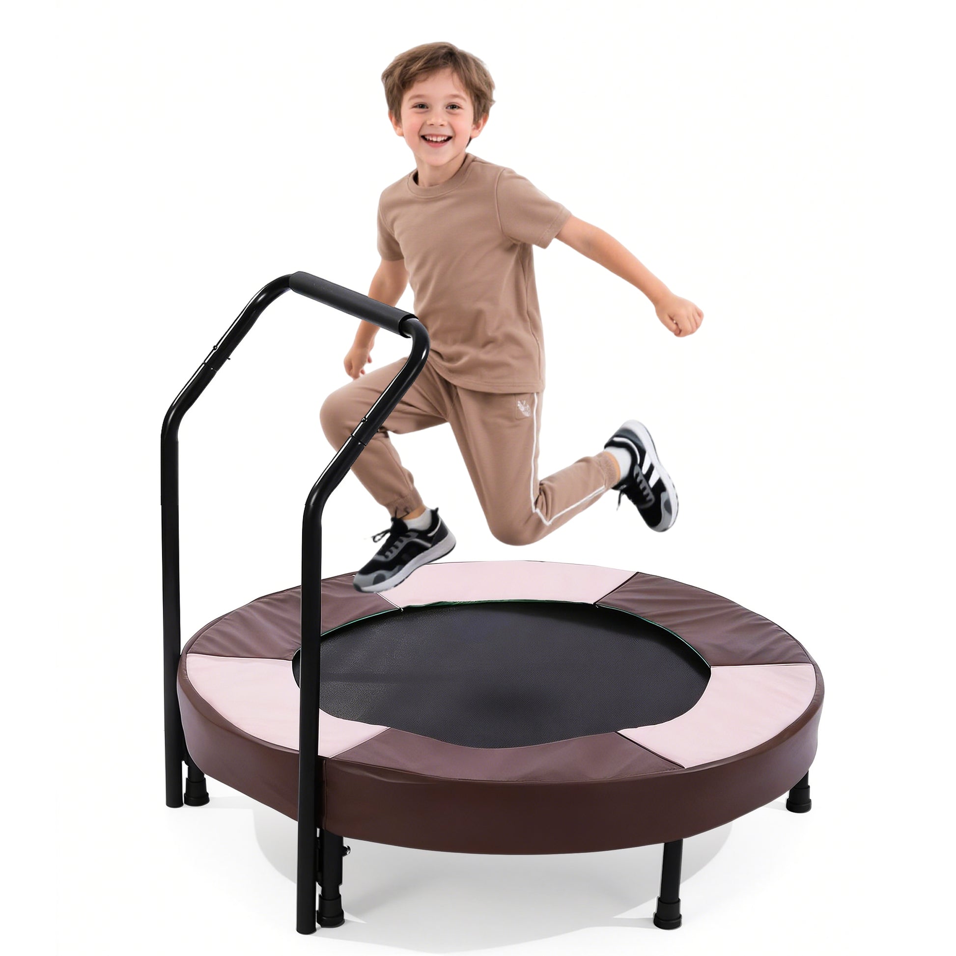 36 inch Nursery Trampoline for Kids, Ages 1 Year Plus, Mini Indoor Foldable Rebounder With Handle,Stable & Quiet,Toddler Trampoline Toys, for Boys & Girls,Bay Bungee Trampoline image 9
