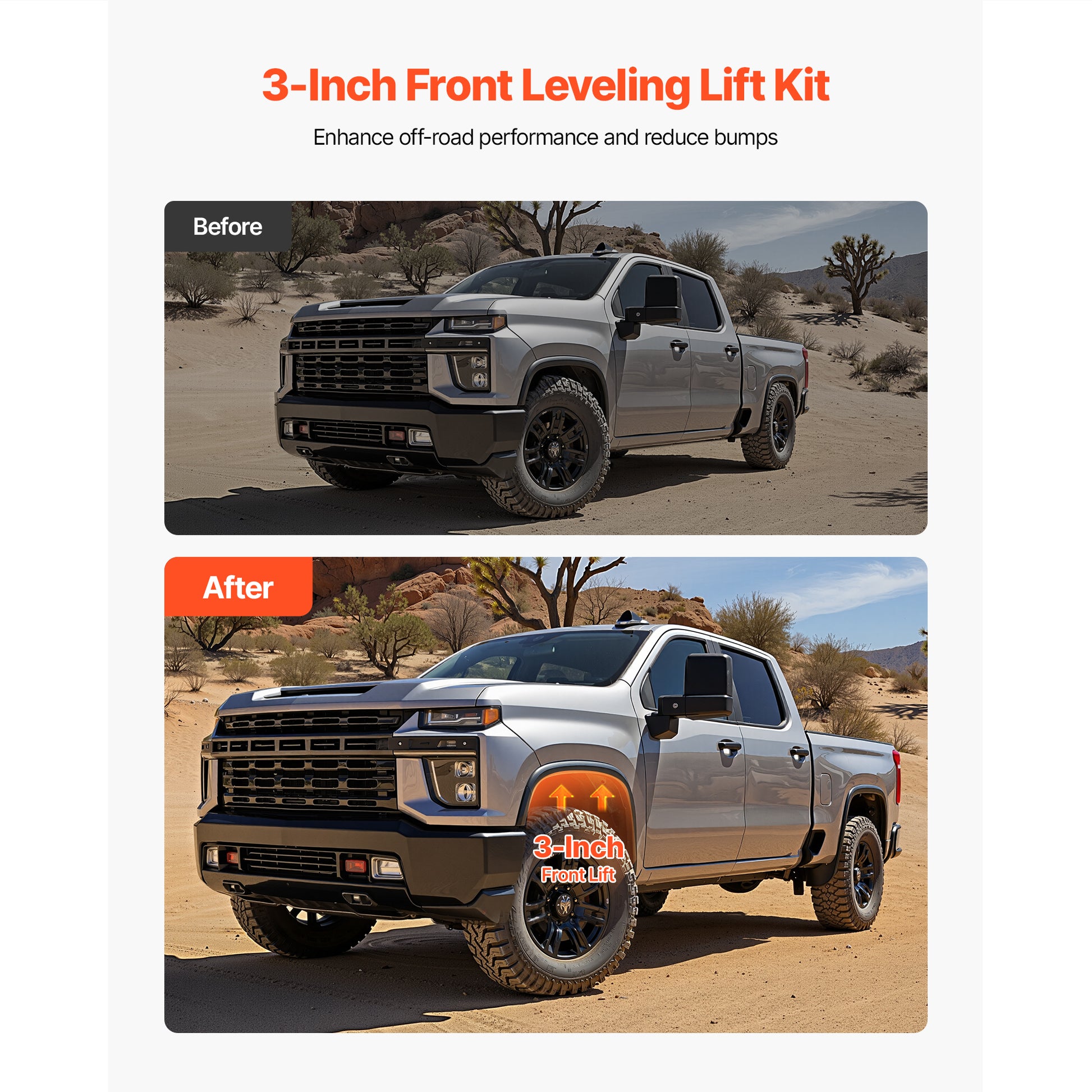 3 in Front Leveling Lift Kit for 2001-2010 Chevy Silverado GMC Sierra 3500 image 2