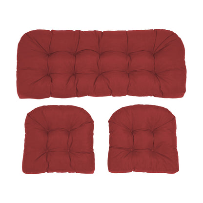 Wicker Chair Cushions Set of 3. Anti-Slip/Waterproof Patio Furniture Chair Cushions. Tufted Outdoor Furniture Cushions 4 Inch Extra Thick. image 5