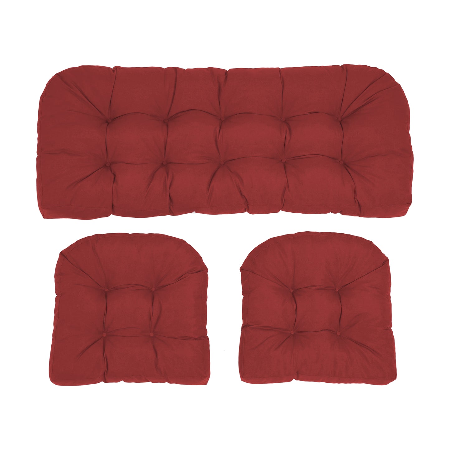 Wicker Chair Cushions Set of 3. Anti-Slip/Waterproof Patio Furniture Chair Cushions. Tufted Outdoor Furniture Cushions 4 Inch Extra Thick. image 5