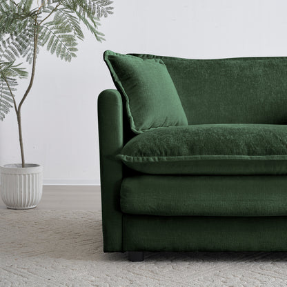 Chenille Fabric Ottomans Footrest to Combine with 2 Seater Sofa, 3 Seater Sofa and 4 Seater Sofa, Green Chenille image 5
