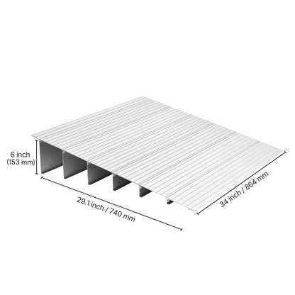 Door Threshold Ramp, 6 inch Rise, Aluminum Alloy Threshold Ramp Rated 800 lbs Load Capacity, Handicap Ramps for Home Steps for Wheelchair, Scooters, Power Chairs, Walkers, Bicycle, Tricycle image 11