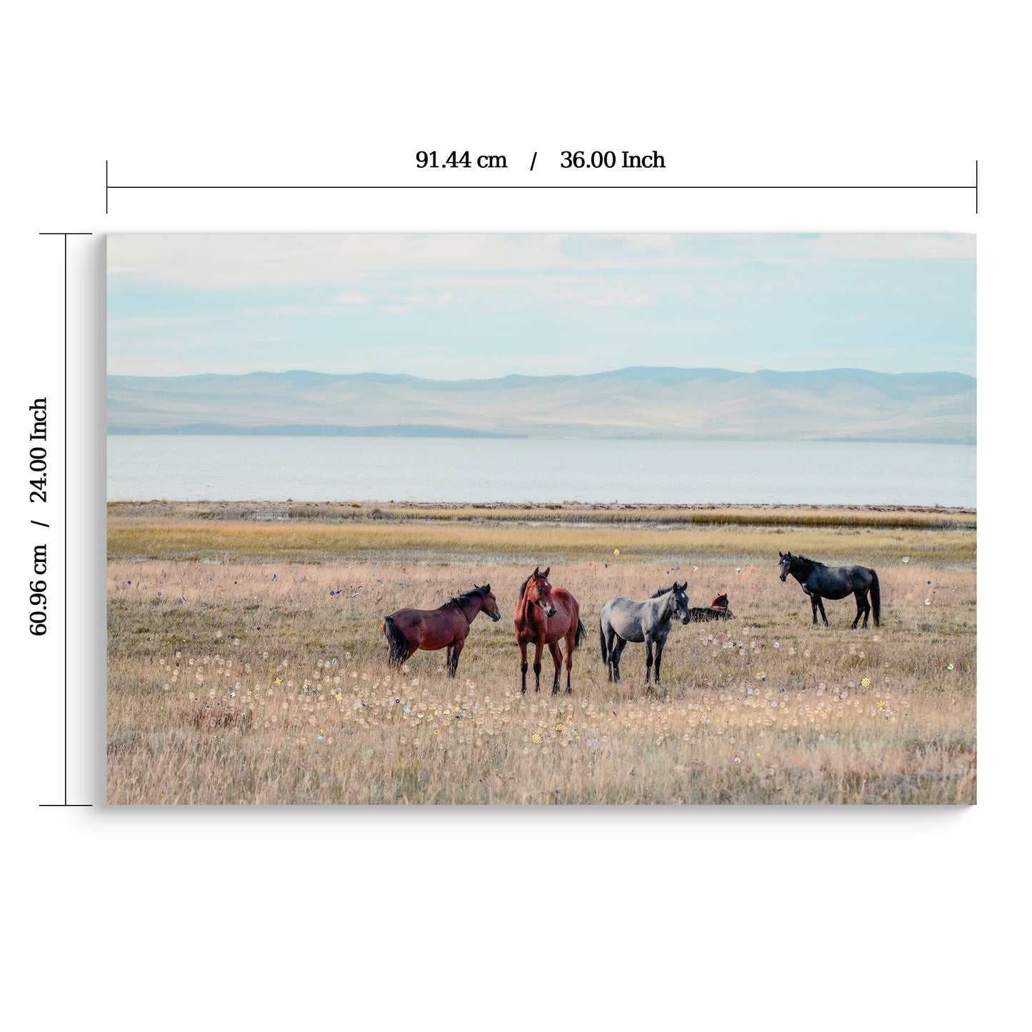 Horse framed wall art decor country western farmhouse wood painting wild horses grassland 36x24 inch image 9