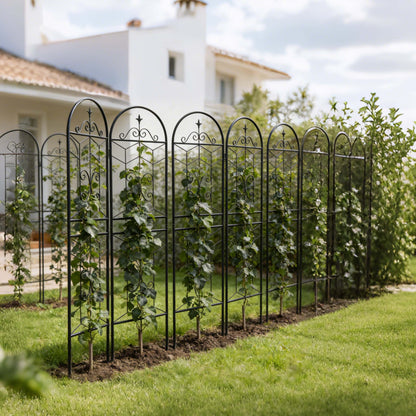 4 Pack Metal Garden Trellis 71" x 19.7" Rustproof Trellis for Climbing Plants Outdoor Flower Support Black image 9