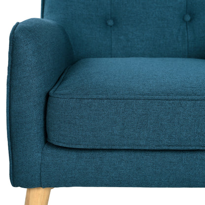Mid-Century Modern Armchair - Tufted Fabric Accent Chair with Solid Wood Legs for Living Room, Bedroom & Office - Comfortable Polyester Upholstery - Classic Button-Tufted Back & Tapered Design image 5