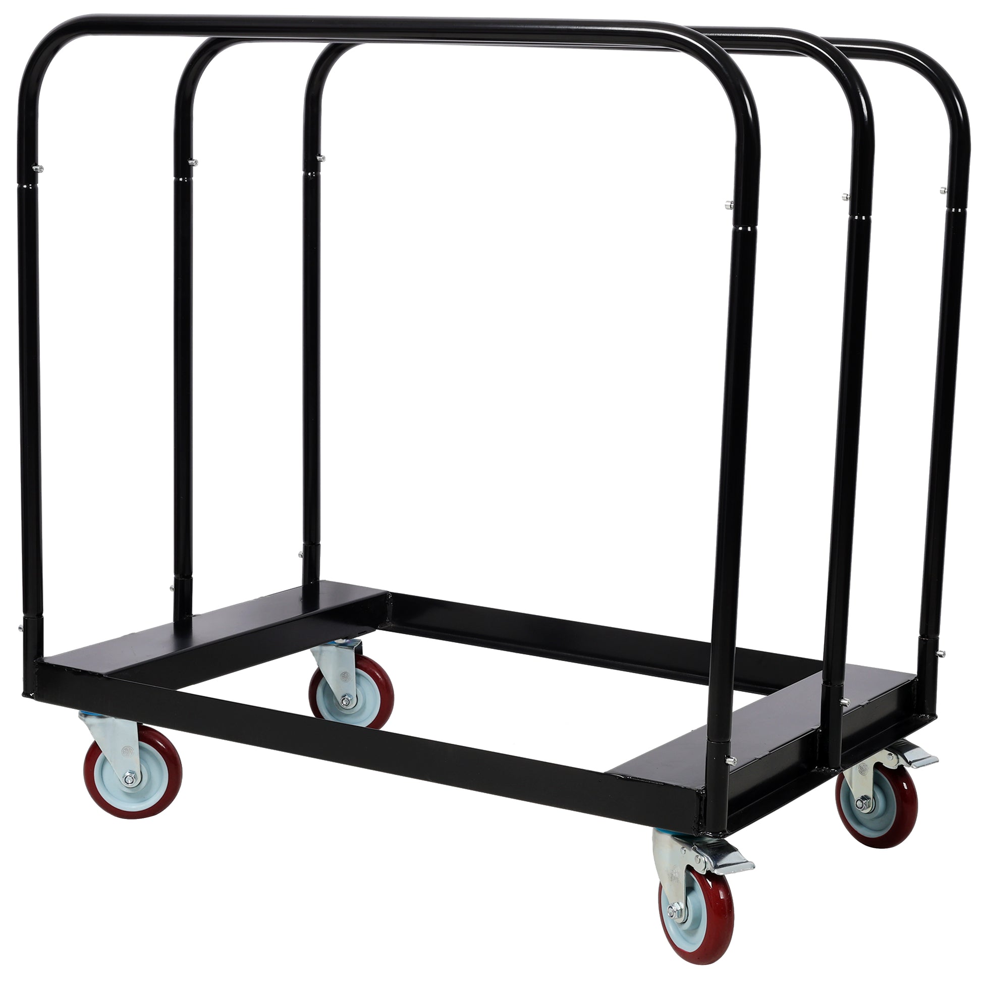 Heavy Duty Drywall Sheet Cart & Panel Dolly 1500lbs load capacity,Panel Service Cart,5 inch Swivel Casters,3 Side Handrails for Factory, Warehouse, Black image 4