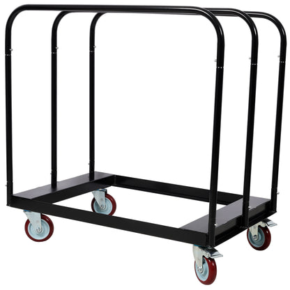 Heavy Duty Drywall Sheet Cart & Panel Dolly 1500lbs load capacity,Panel Service Cart,5 inch Swivel Casters,3 Side Handrails for Factory, Warehouse, Black image 4