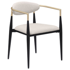 Mistra Beige Fabric Upholstered Dining Arm Chair (Set of 2)